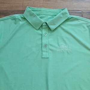 Straight Down Polo Mens XXL 2XL Green Golf Performance Leatherstocking CC Flex‎